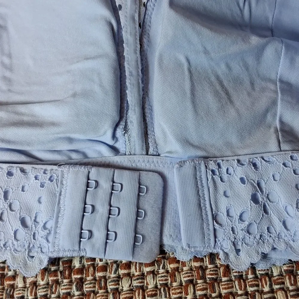 Auden Light Blue Lace All Day Comfort Wirefree Bralette 3X New With Tags - Picture 3 of 7